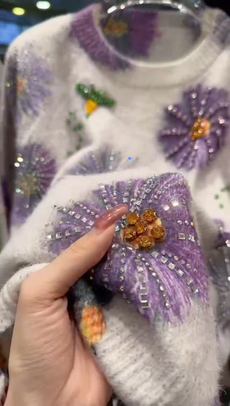 Winter Clothing Women Sale - Autumn Winter Sparkle Diamonds Crystal Sweater