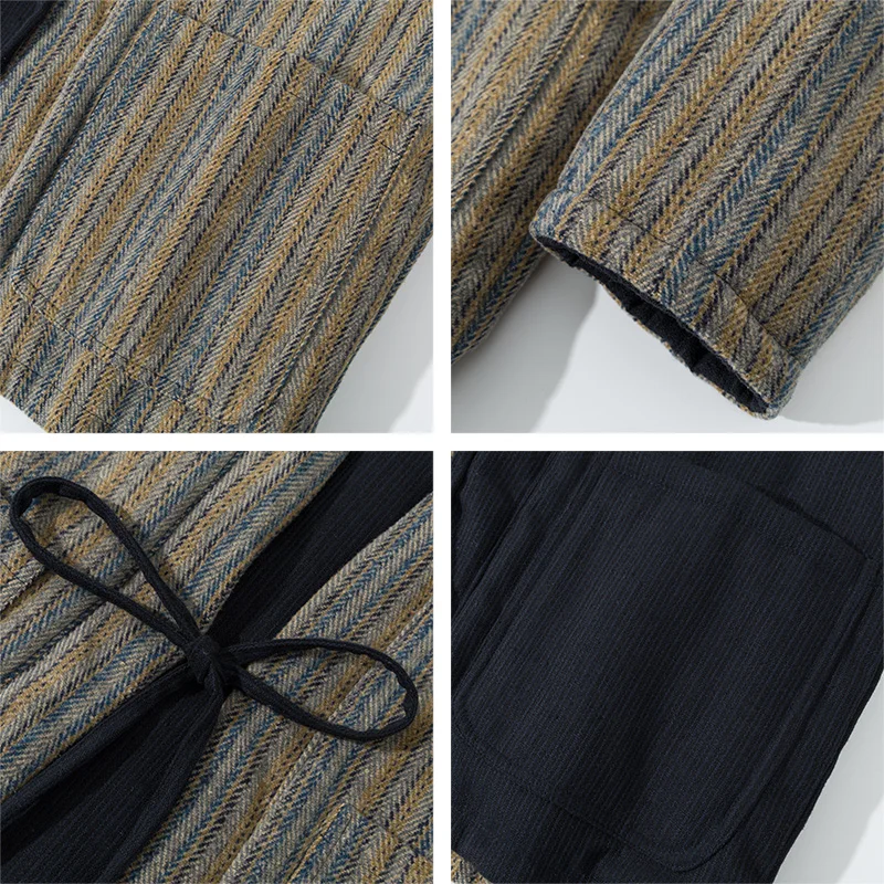 Japanese Style Striped Kimono  - Traditional Winter Japanese Clothing incelemesi ve fiyatı