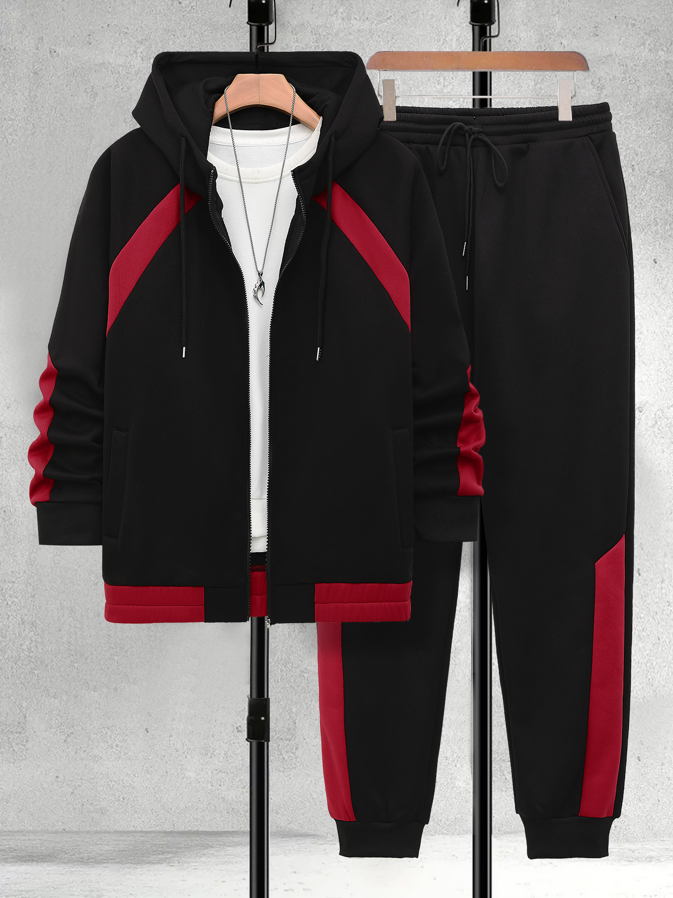 Men's Plus Size Black & Red Co - Winter Clothing For Men incelemesi ve fiyatı