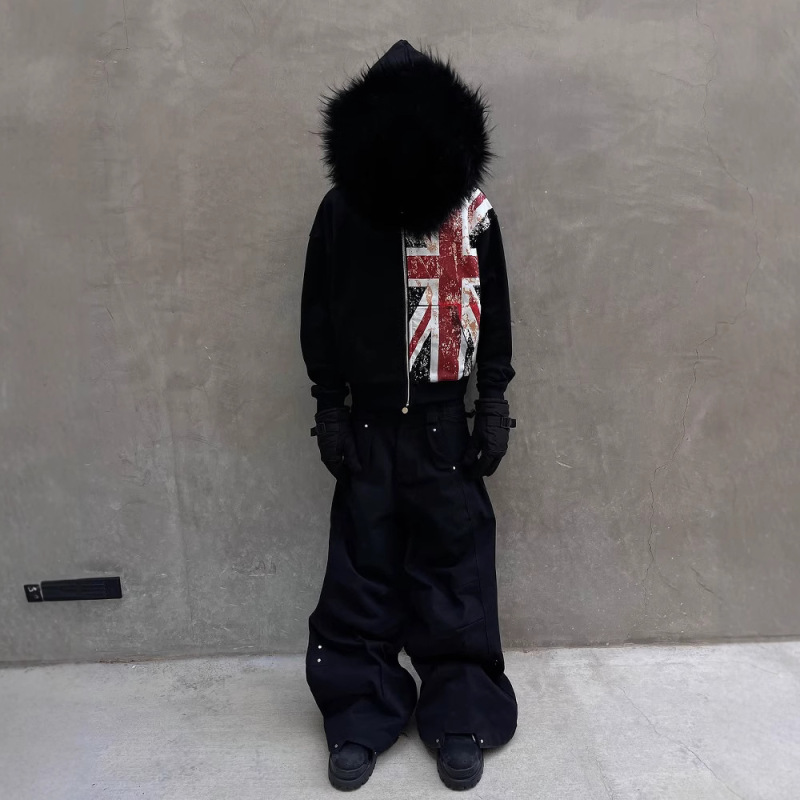 Oversized Black Faux Fur Colla - Winter Clothing Uk incelemesi ve fiyatı