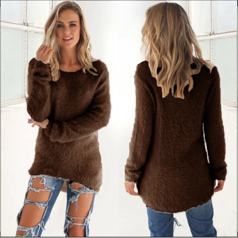 Women Warm Sweater Solid Color - Winter Clothing Offer incelemesi ve fiyatı
