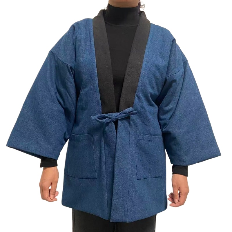 Men Women Denim Hanten Jacket  - Traditional Winter Japanese Clothing incelemesi ve fiyatı