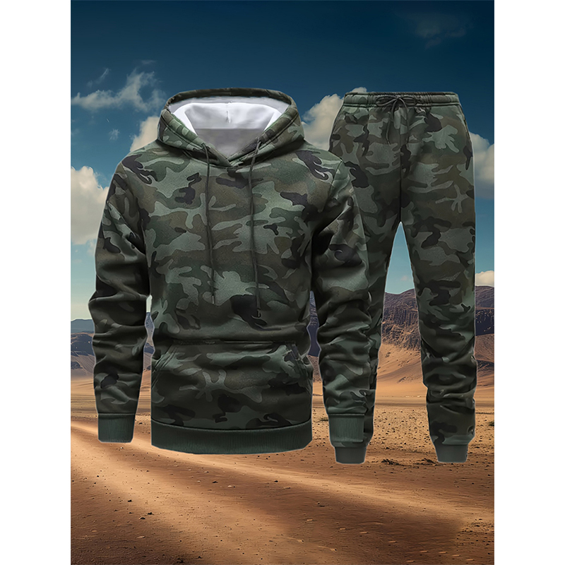 Autumn Camouflage 3D Print Hoo - Winter Clothing For Men incelemesi ve fiyatı