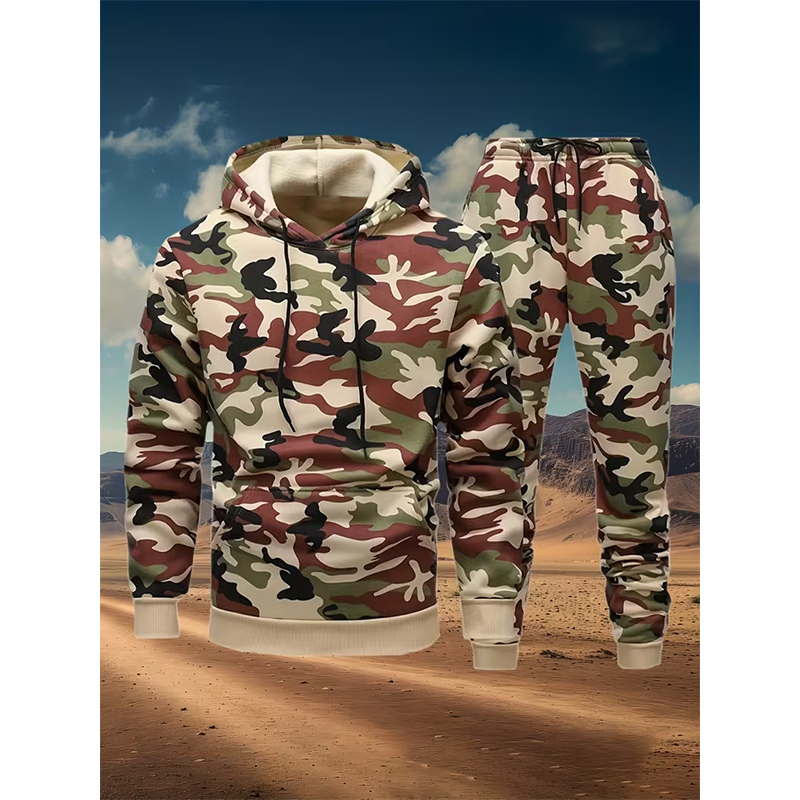 Autumn Camouflage 3D Print Hoo - Winter Clothing For Men incelemesi ve fiyatı
